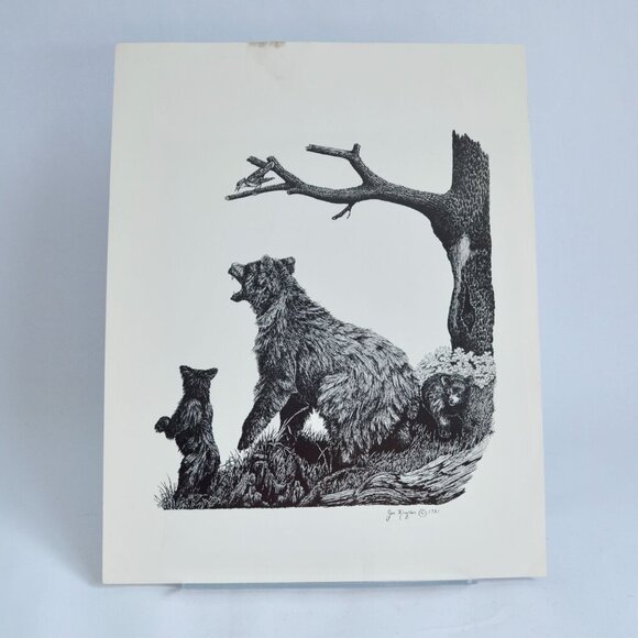 1981 Joe Kuefler Bears Black White Print 14 x 11" - Picture 1 of 3